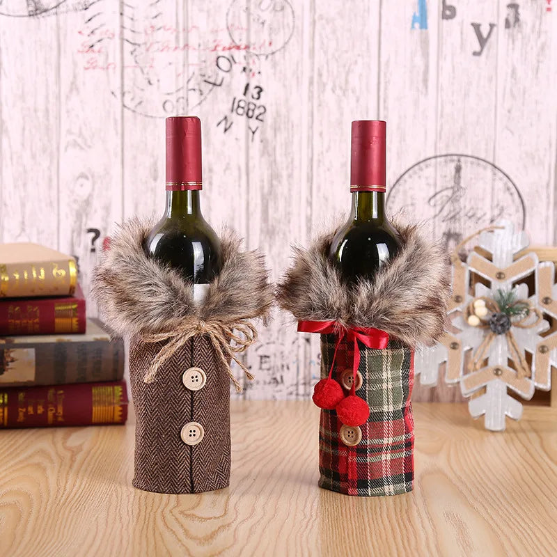 Merry Christmas Wine Bottle Cover - Perfect Holiday Gift Decoration