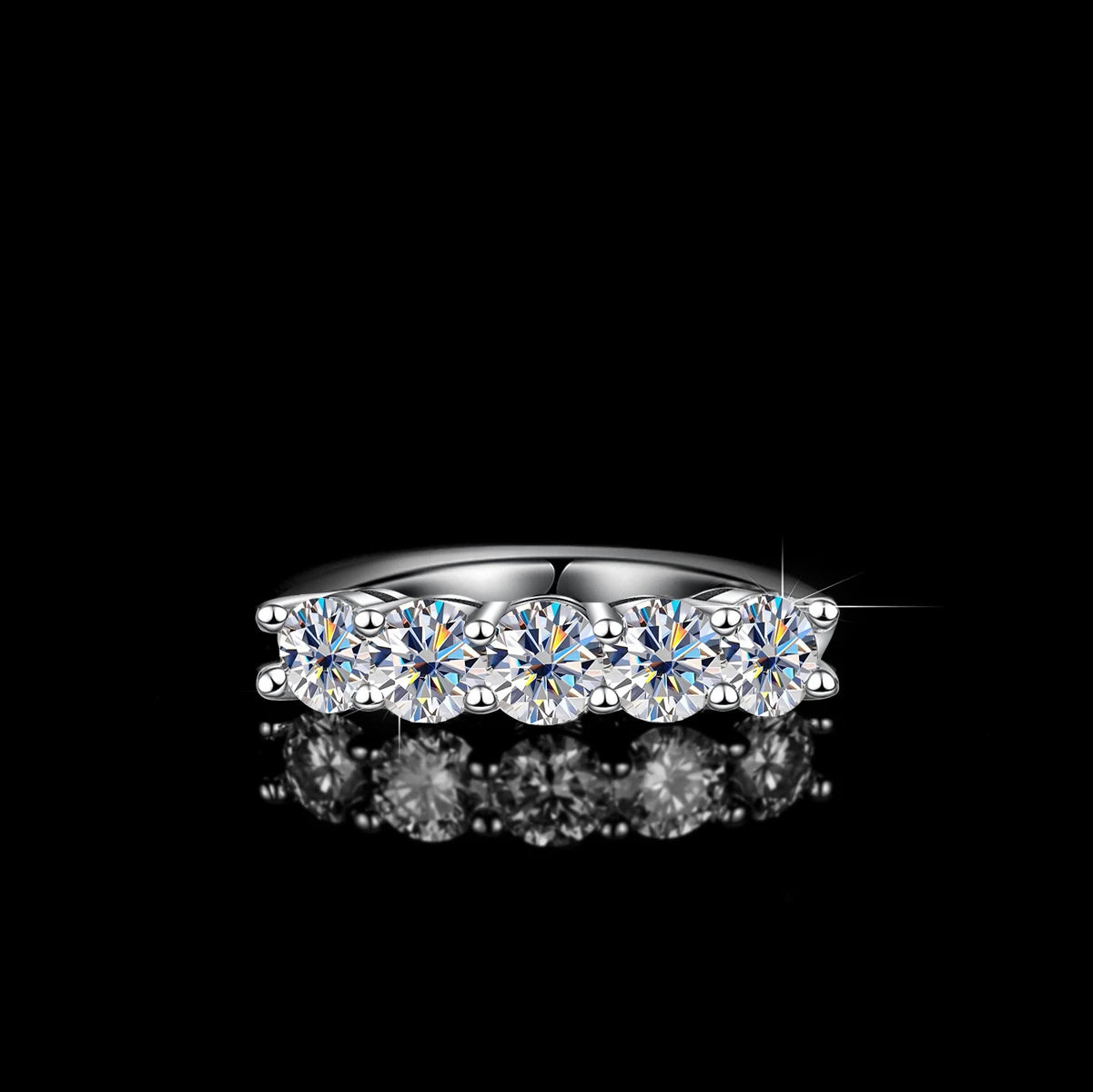 Luxury Moissanite Ring for Women - Elegant Wedding Band with Sterling Silver