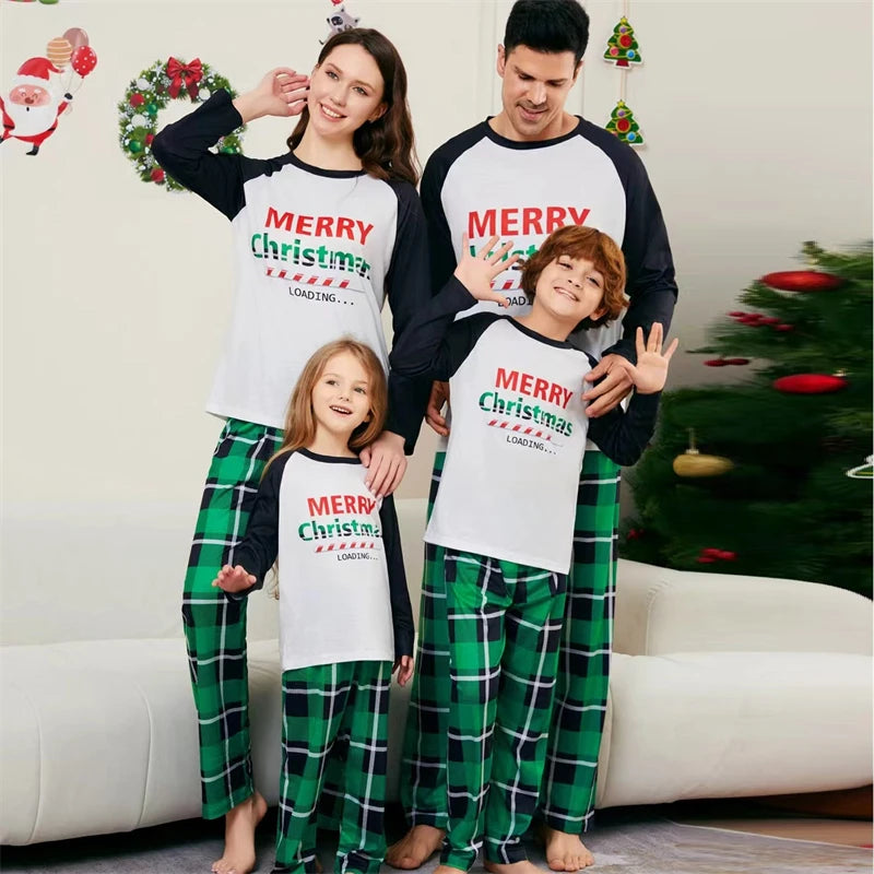 Christmas Family Matching Outfits - Plaid Pajama Sets for Father, Mother, and Children