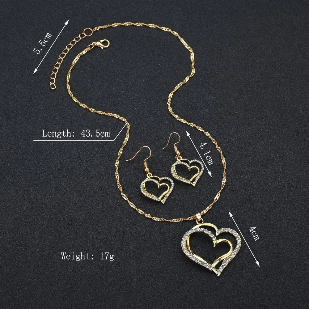 Fashion Jewelry Set for Women - Love Wrapped Necklace, Earrings & Bracelet