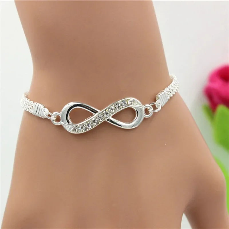 Infinity Bracelet with Rhinestones | Elegant Gift for Him and Her