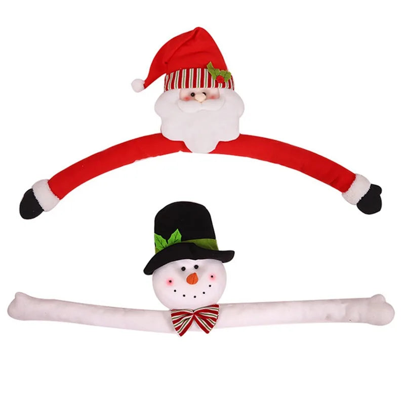 Festive Santa Claus & Snowman Tree Huggers - Christmas Decor