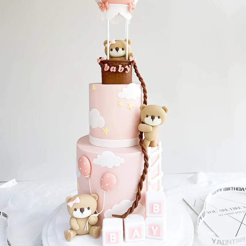 Cute 3D Bear Doll Cake Topper - Ideal for Boy or Girl Birthday Party