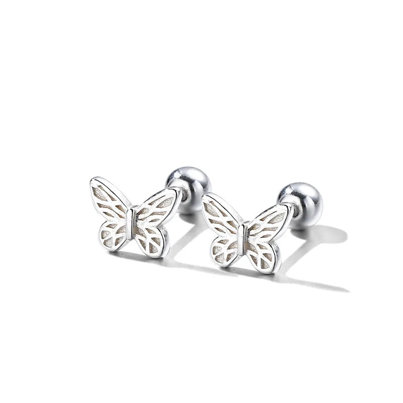 Beautiful Butterfly Stud Earrings - Silver Jewelry for Everyday Wear