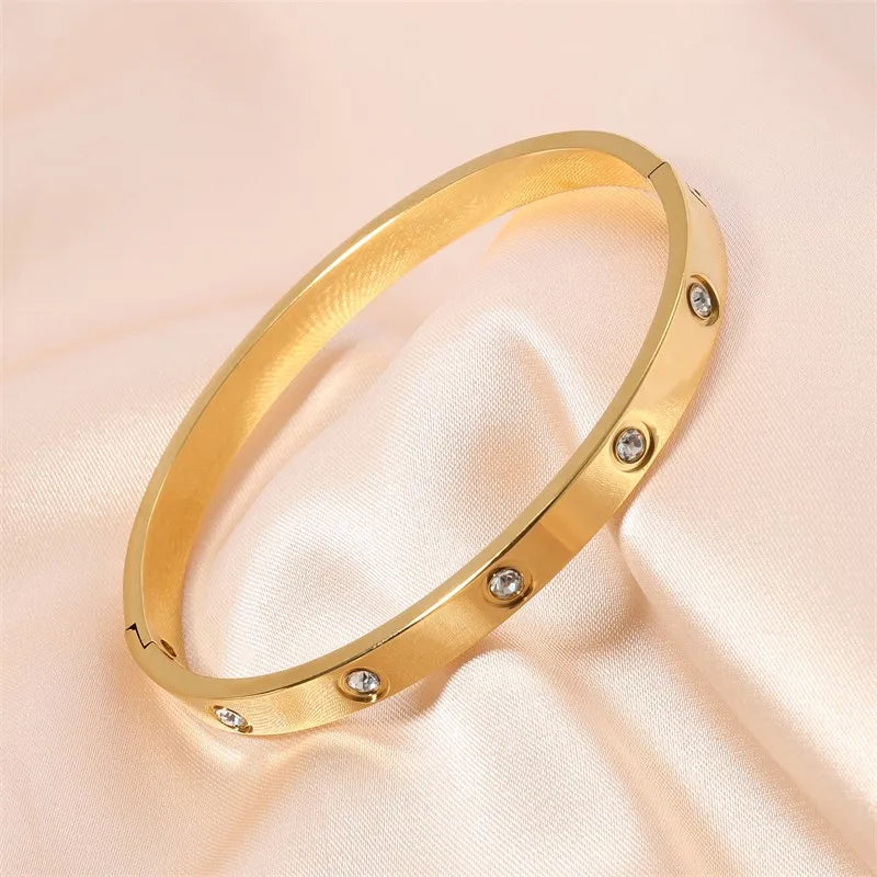 Beautiful Lovers Stainless Steel Bangles - Fashion Jewelry Gift for Women