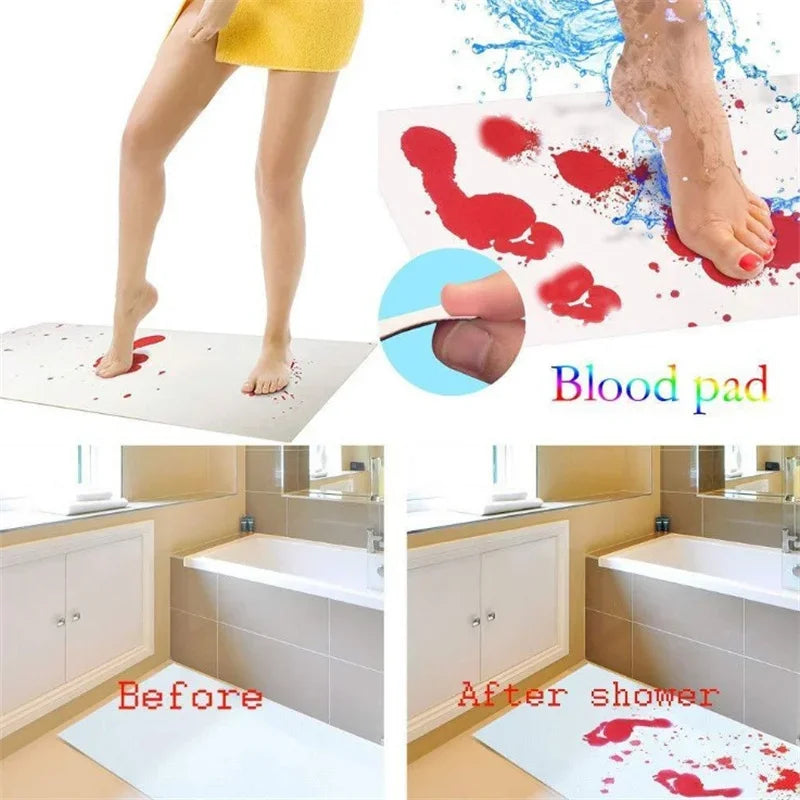 3D Bloody Bathroom Floor Mat | 40*70cm Color-changing Non-Slip Rug, Perfect Halloween Decoration