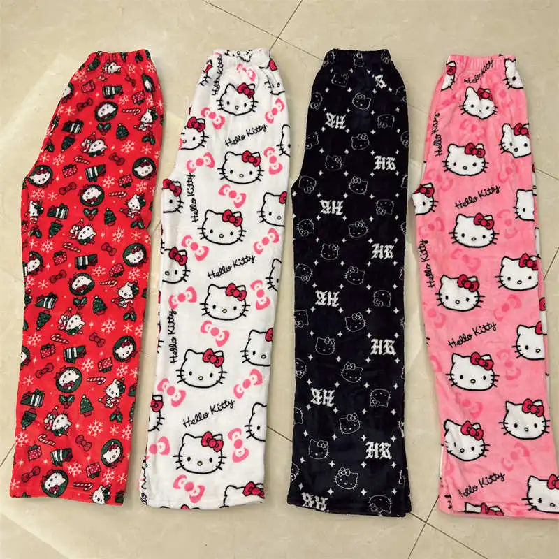 Hello Kitty Pajama Pants - Cozy Sanrio Fleece Trousers for Women