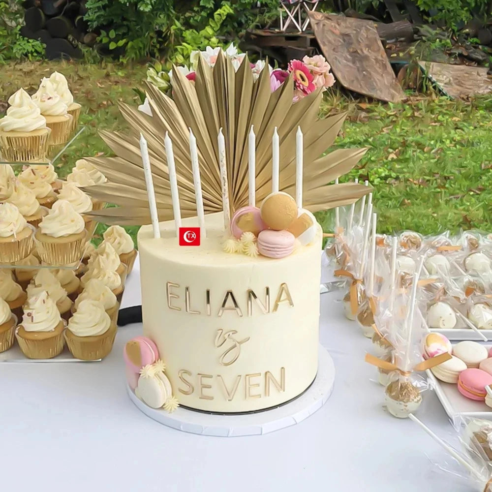 DIY Custom Name Cake Topper - Gold Acrylic Letters for Party Decor