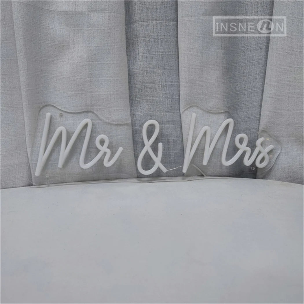 Personalised Mr & Mrs Neon LED Sign - Perfect for Weddings & Home