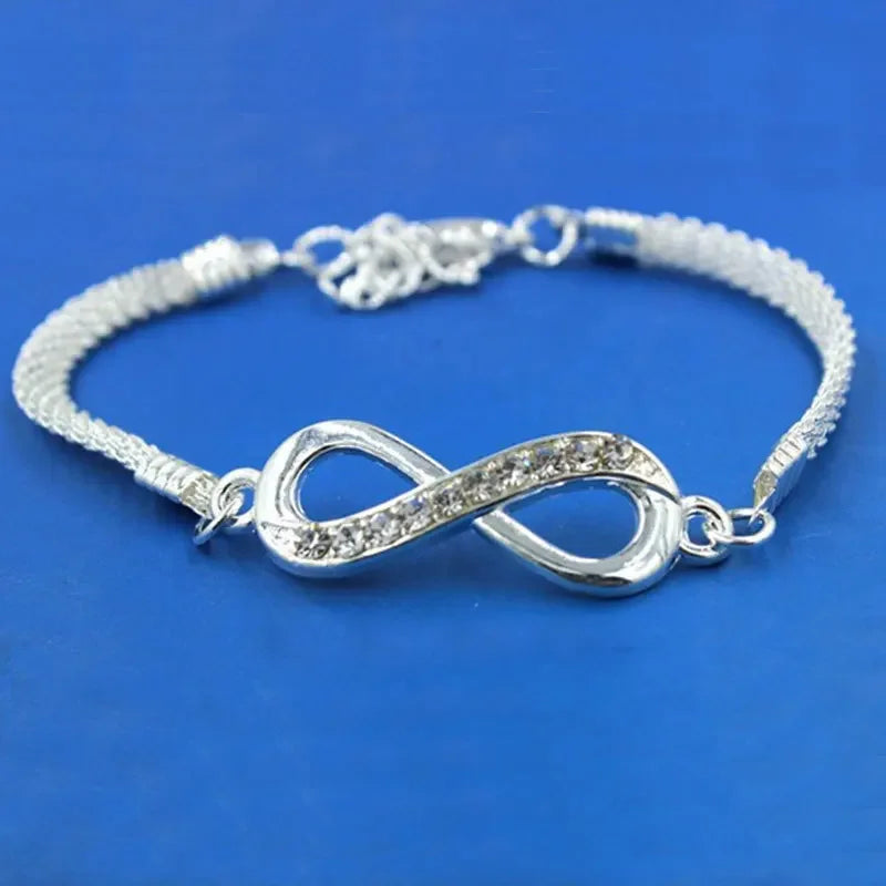 Infinity Bracelet with Rhinestones | Elegant Gift for Him and Her