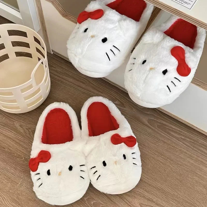 Hello Kitty Kawaii Plush Slippers | Soft and Comfy Sanrio Footwear