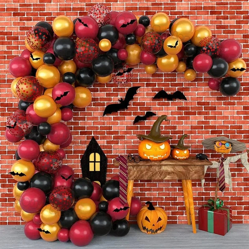 Halloween Balloon Garland Arch - Bat, Spider, Pumpkin Foil Balloons for Party Decorations & Baby Shower Supplies