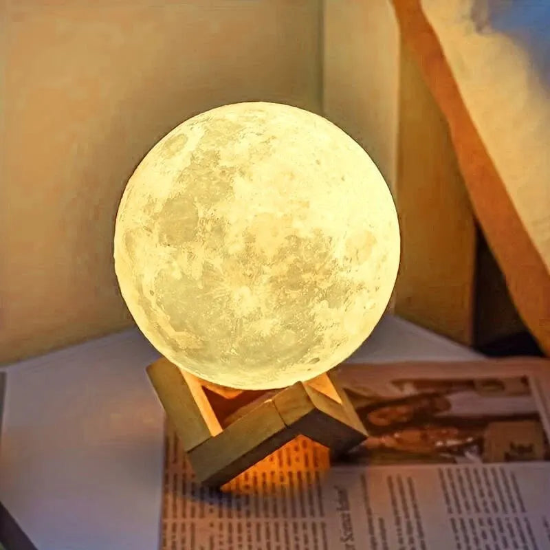 Christmas Gift LED Moonlight Lamp – 3D Printed Moon Night Light