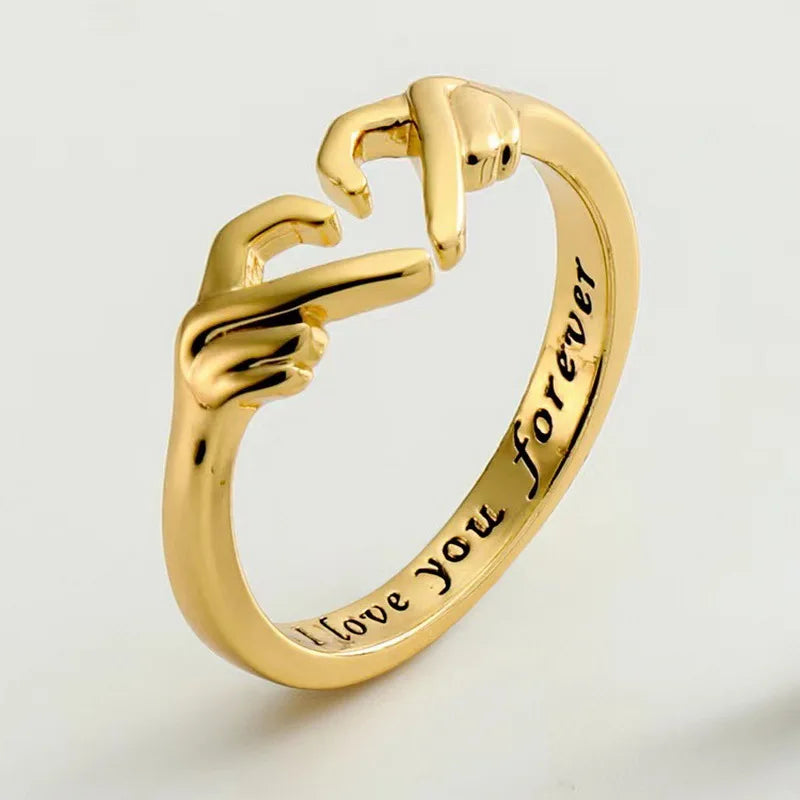 Romantic Heart Hand Hug Ring | Perfect Gift for Couples