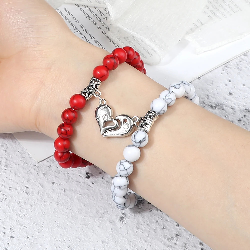 Fashionable Heart Magnetic Bracelets | Elegant Couple Jewelry