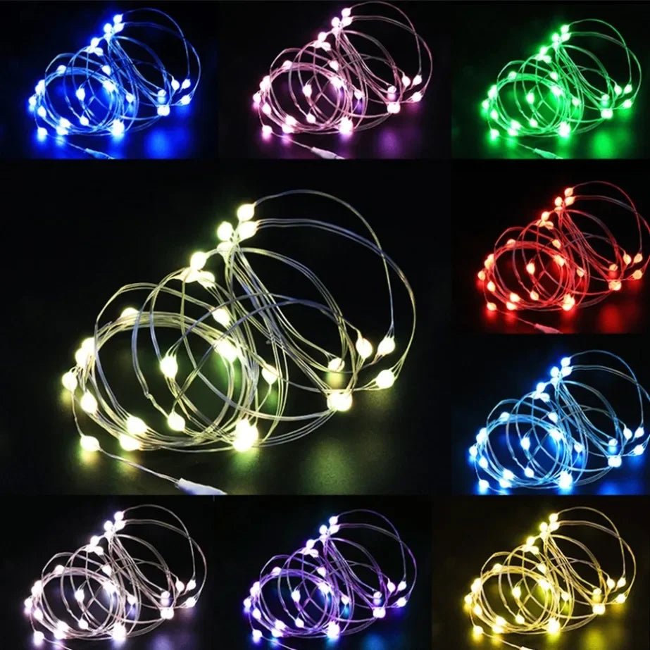 DIY Christmas Decoration LED Lights – Waterproof Copper Wire String Lights