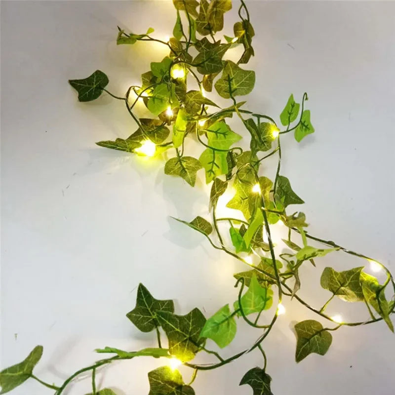 Flower & Leaf Garland Lights – Battery Powered Fairy Lights for Festive Decor