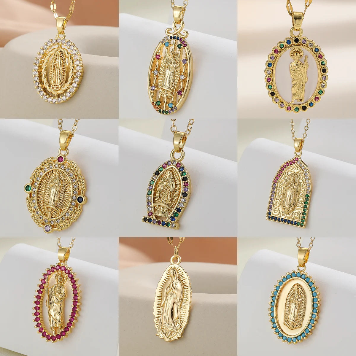 Personalized Zircon Santa Maria Series Necklace - Unique Religious Jewelry