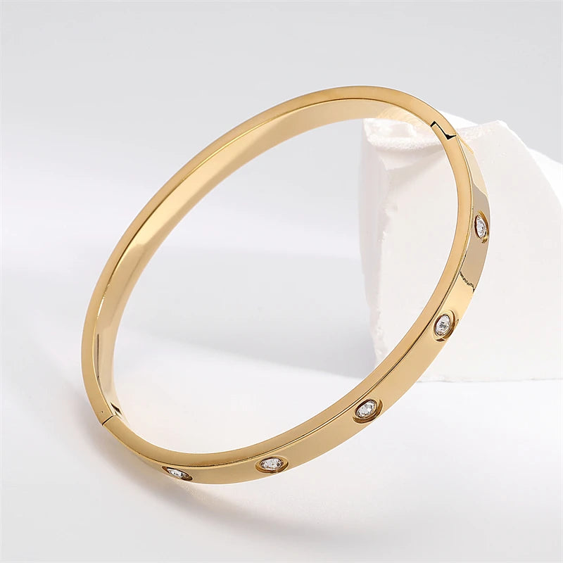 Beautiful Lovers Stainless Steel Bangles - Fashion Jewelry Gift for Women