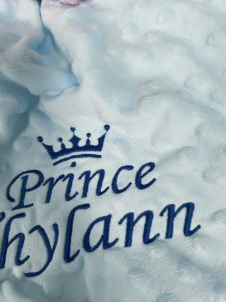 Personalized Name Baby Blanket - Soft Bubbled Fleece for Crib & Stroller