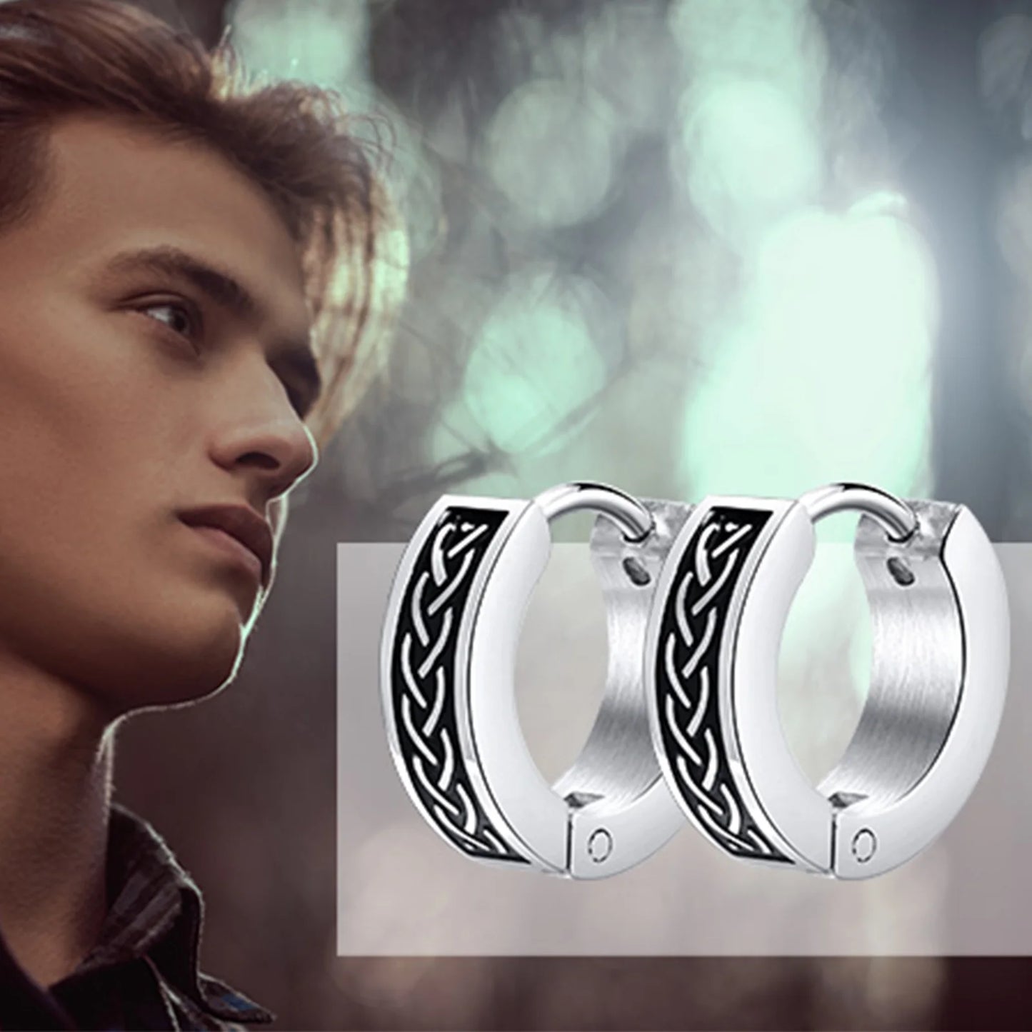 Celtic Knot Stainless Steel Huggie Earrings | Trendy Jewelry for Men