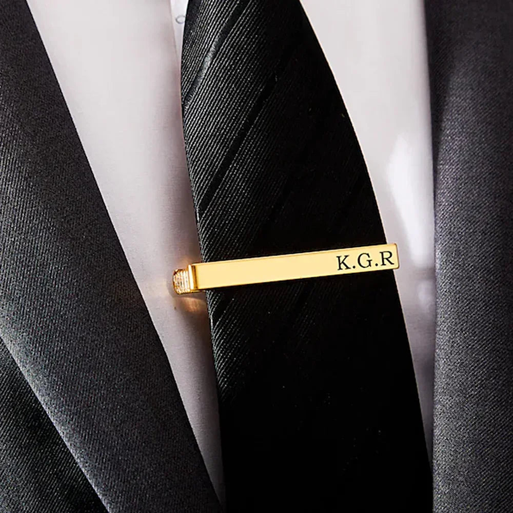 Personalised Tie Clip for Men - Custom Engraved Stainless Steel