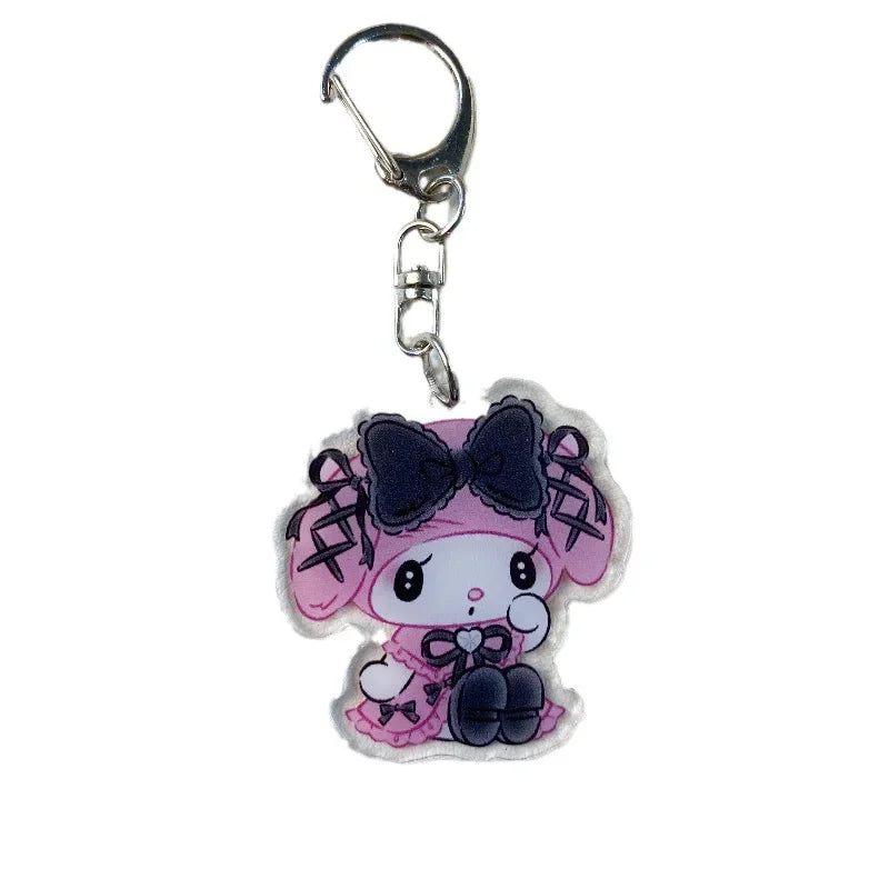 Cute Couple Keychain | Sanrio Kuromi & My Melody Acrylic Bag Charm