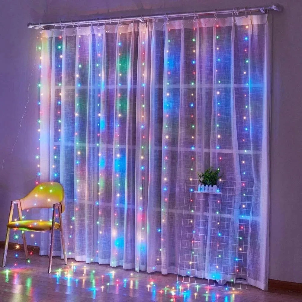 Decorative LED Garland Curtain Lights – Bedroom & Christmas Decoration