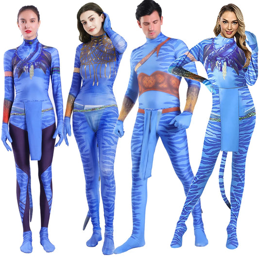 Avatar Costume Cosplay for Couples, Kids, and Families - The Way of Water Jumpsuits for Halloween and Christmas