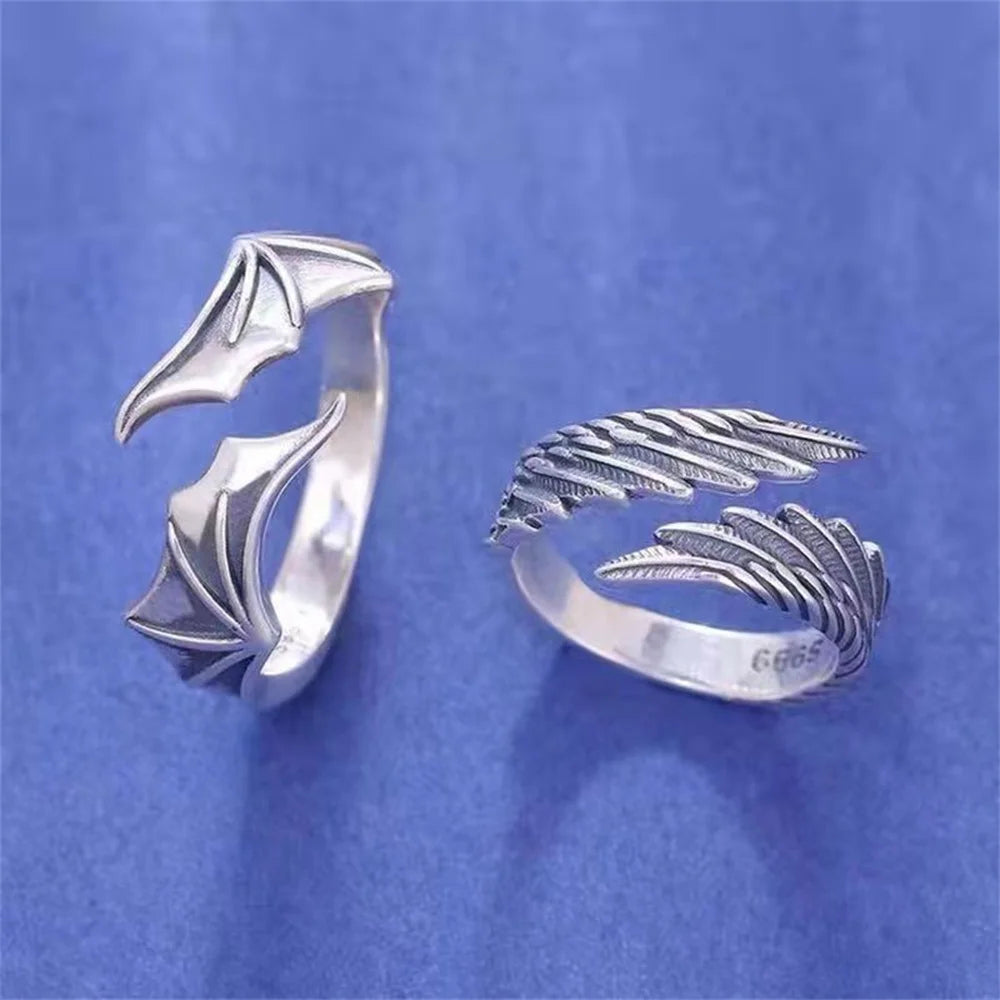 Matching Angel Demon Rings - Fashionable Adjustable Couples Jewelry Gift