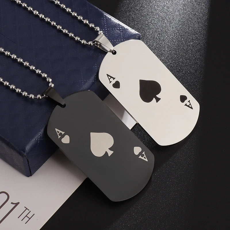 Couples Jewelry | Stainless Steel Ace of Spades Pendant Necklace