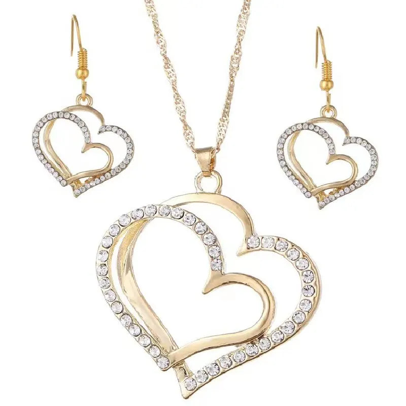 Fashion Jewelry Set for Women - Love Wrapped Necklace, Earrings & Bracelet