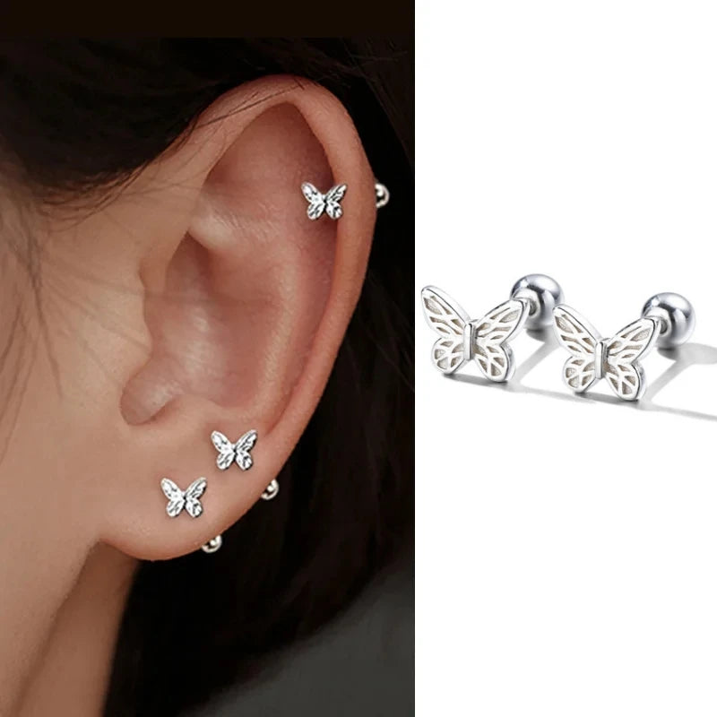 Beautiful Butterfly Stud Earrings - Silver Jewelry for Everyday Wear