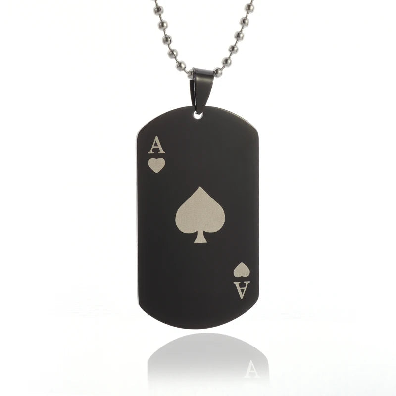 Couples Jewelry | Stainless Steel Ace of Spades Pendant Necklace