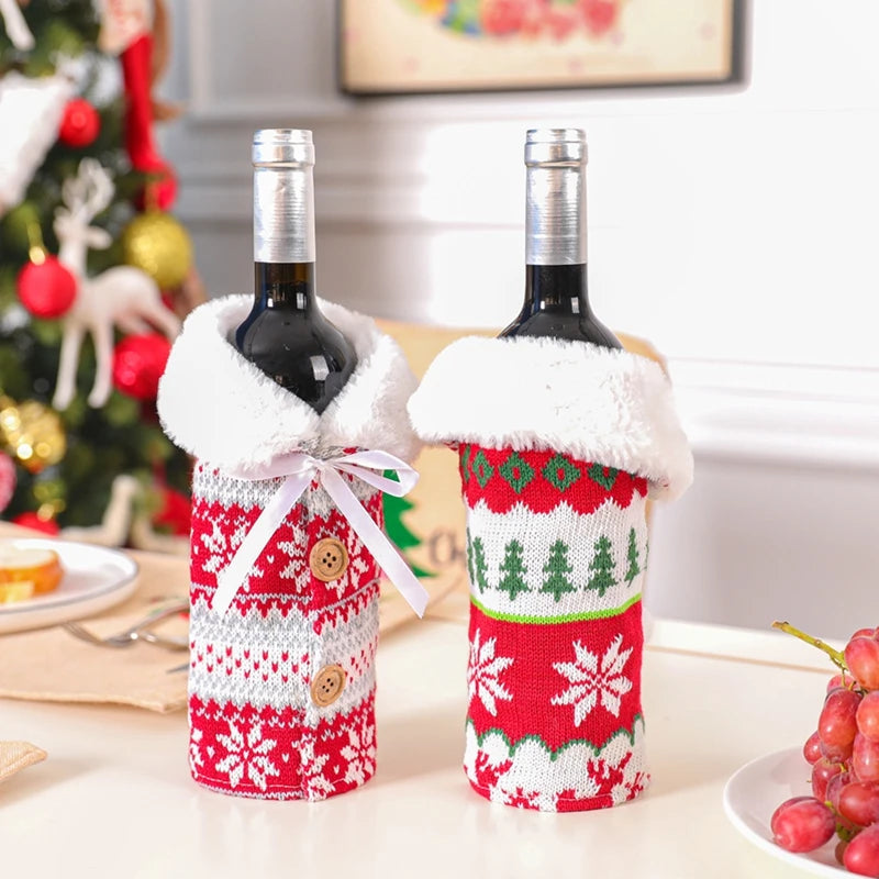 Merry Christmas Wine Bottle Cover - Perfect Holiday Gift Decoration