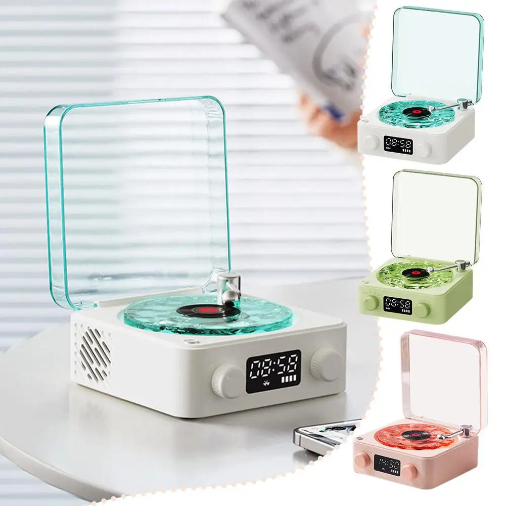 Retro Record Player Speaker | Wireless White Noise Bluetooth Speaker for Home Audio