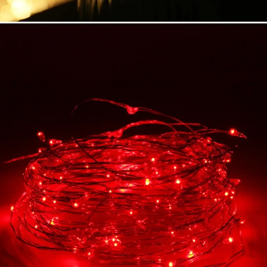 DIY Christmas Decoration LED Lights – Waterproof Copper Wire String Lights