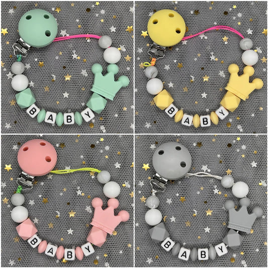 Custom Name Silicone Baby Pacifier Clip - Personalized & BPA Free