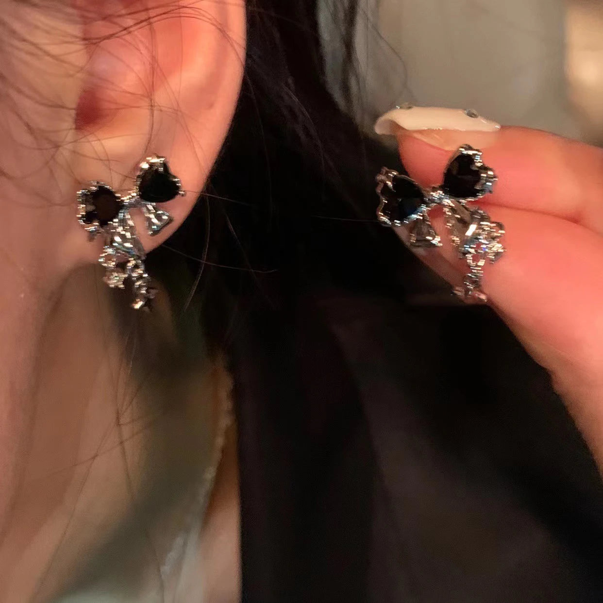 Pink Crystal Bowknot Earrings - Unique Y2K Zircon Studs for Stylish Looks