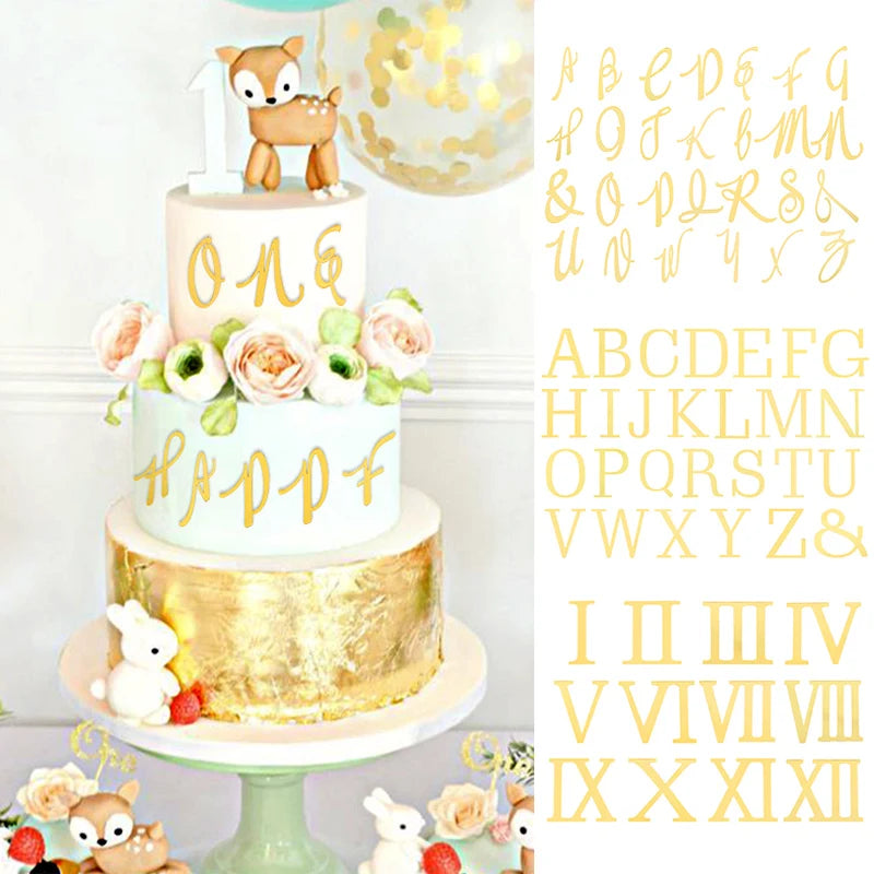 DIY Custom Name Cake Topper - Gold Acrylic Letters for Party Decor