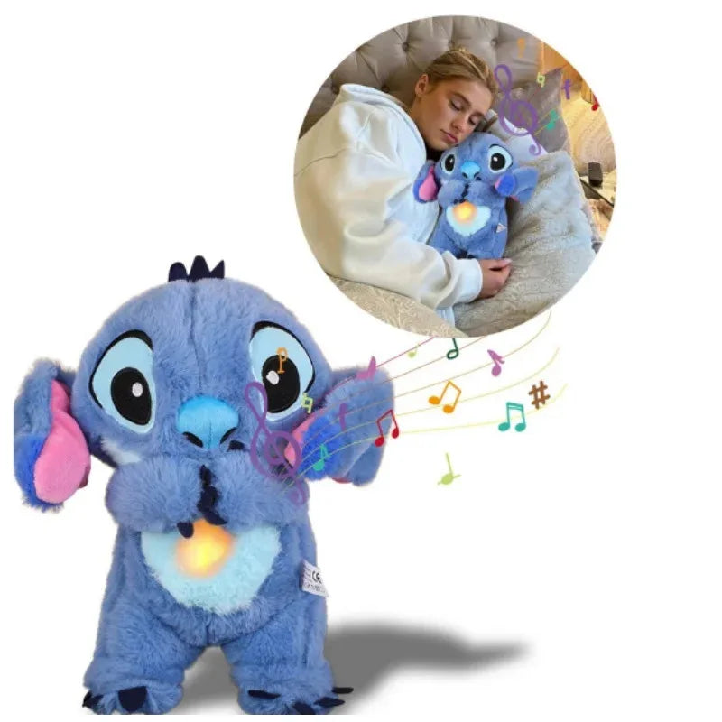 Stitch Doll Toys | Baby Breathing Bear Plush with Soothing Music and Light