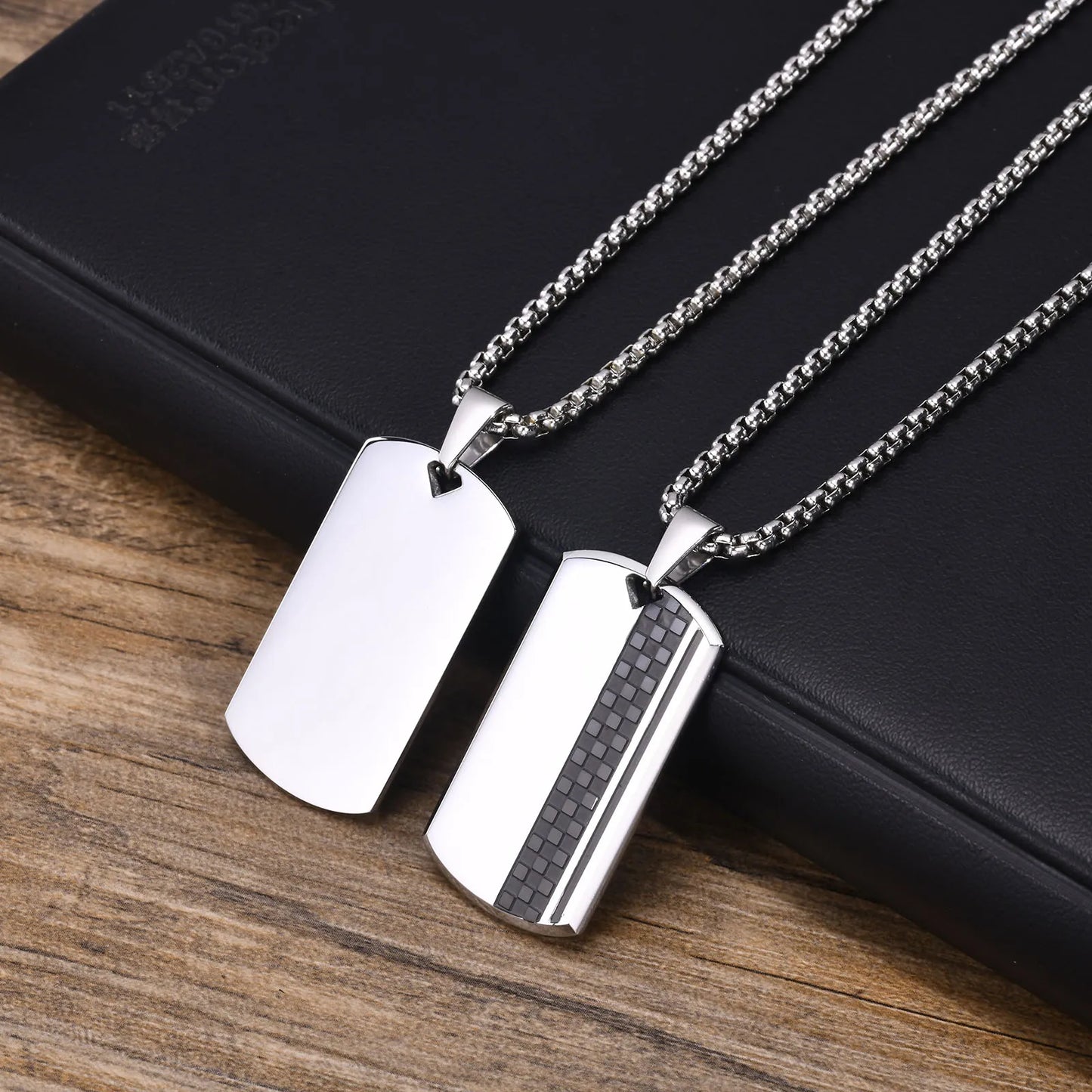 Gift for Him: Men's Stainless Steel Dog Tag Pendant Jewelry