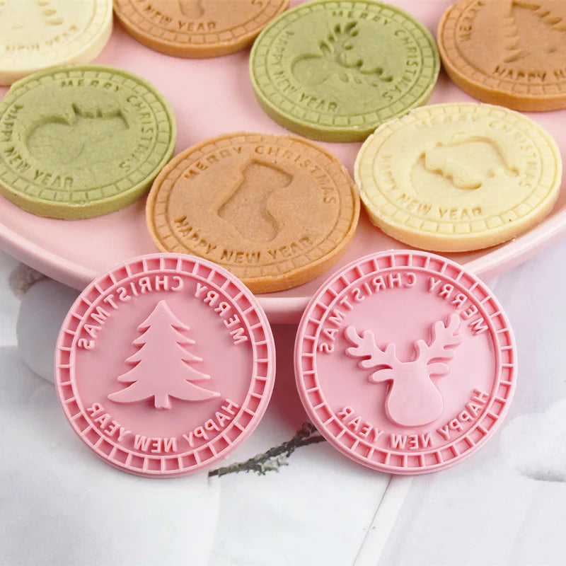 Christmas Cookie Cutters Set - Santa, Snowman, Tree, and Elk Molds