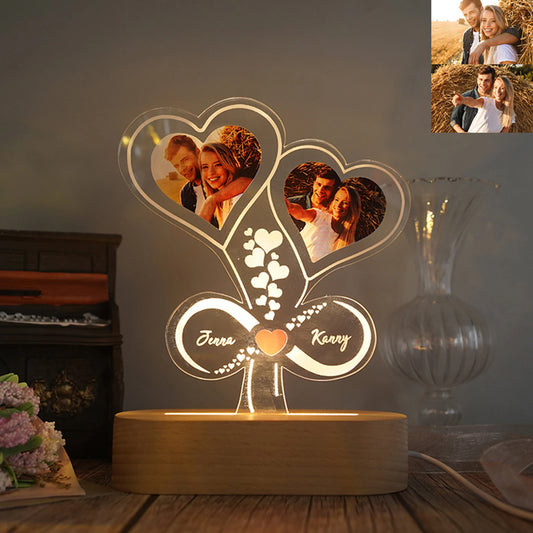 Custom Photo Night Light Engraved 3D Lamp | Personalized Gift for Her