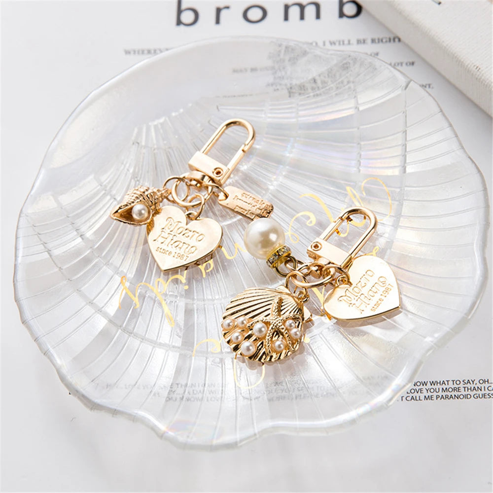 Gold Heart Letter Keychain for Women | Stylish Bag and Car Key Ring