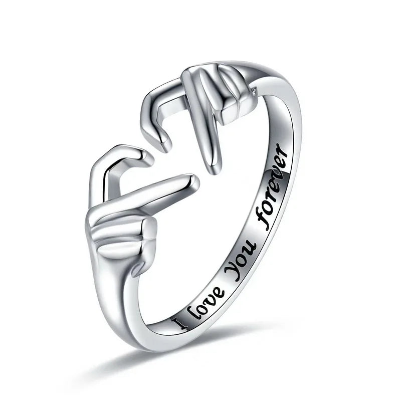 Romantic Heart Hand Hug Ring | Perfect Gift for Couples