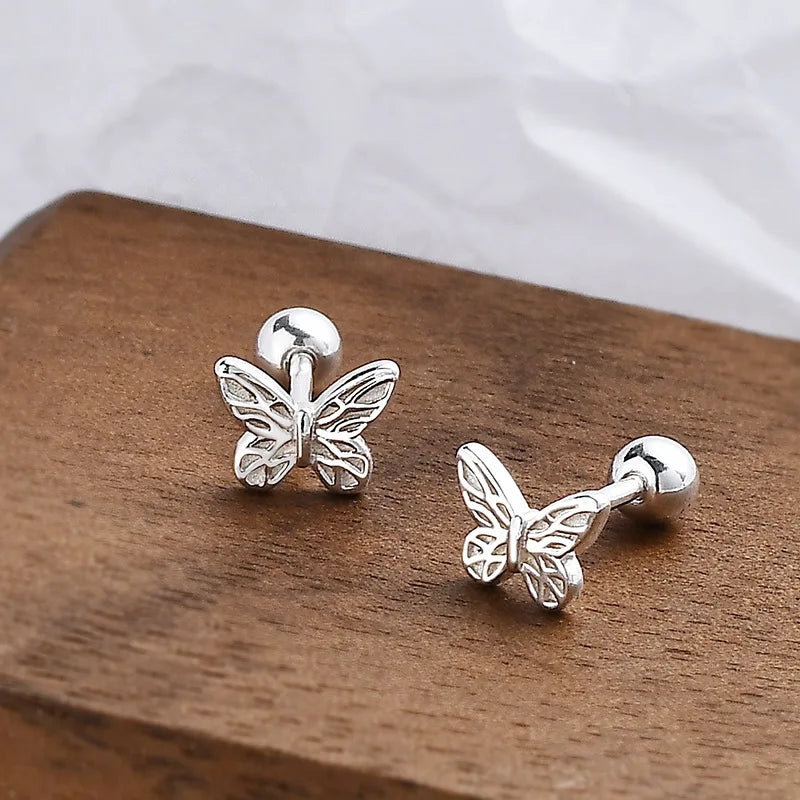 Beautiful Butterfly Stud Earrings - Silver Jewelry for Everyday Wear