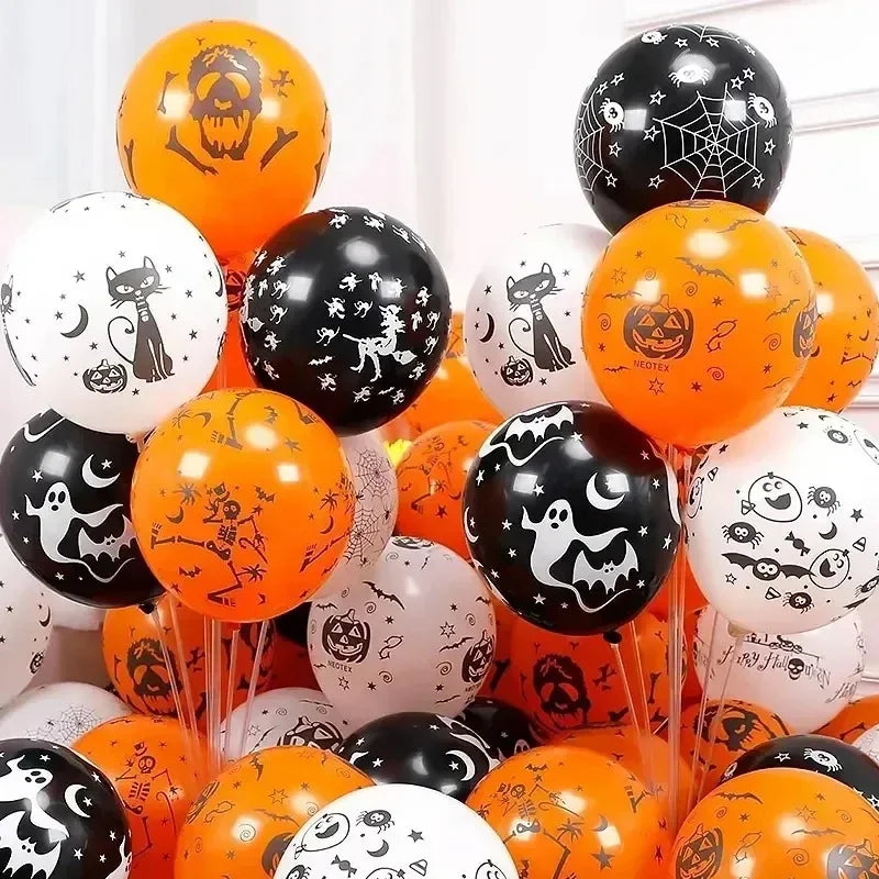 Scary Orange Pumpkin Smile Balloons | Halloween Party Decorations