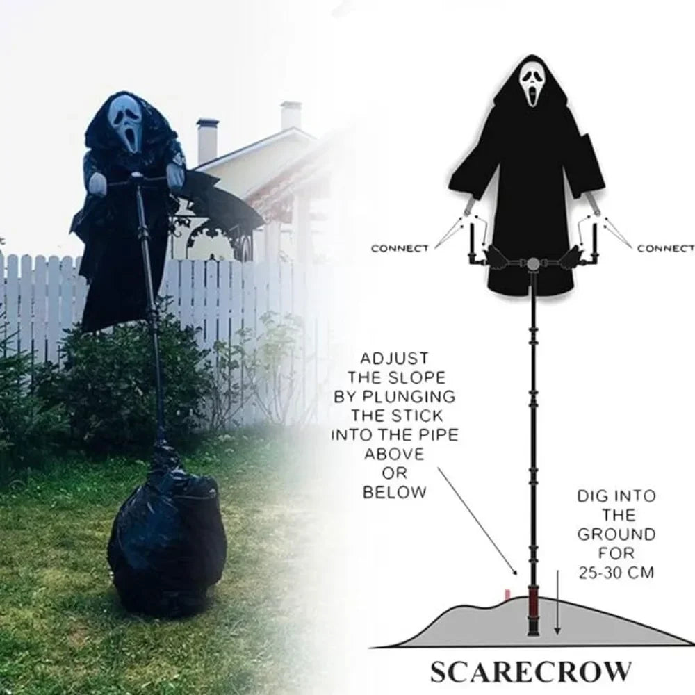 Super Scary Realistic Scarecrow Ghost Halloween Animatronics Props - Creepy Crawling Zombie, Haunted House & Horror Theme Party Decoration