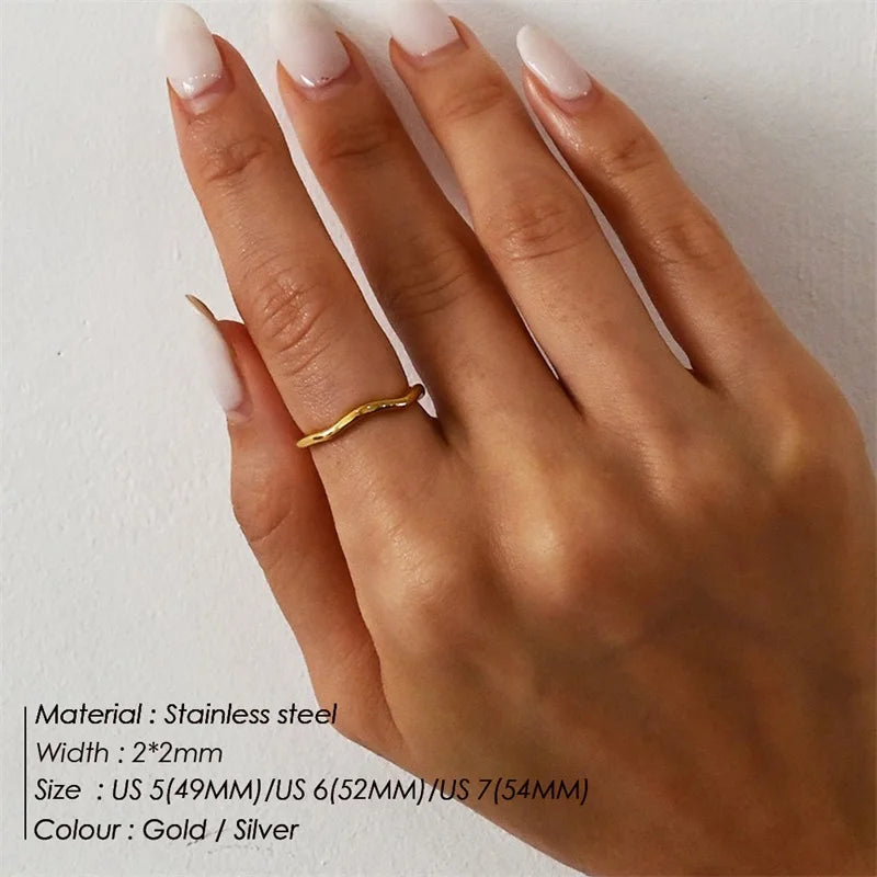 Unique Geometric Wave Rings | Gold and Silver Handmade Jewelry For Women